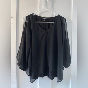 Byline Fancy Polyester Top, Open Sleeves Medium